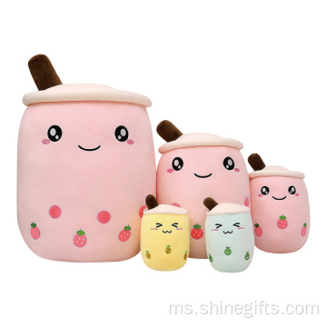 Super Soft Emotion Boba Tea Peals Plush Mainan